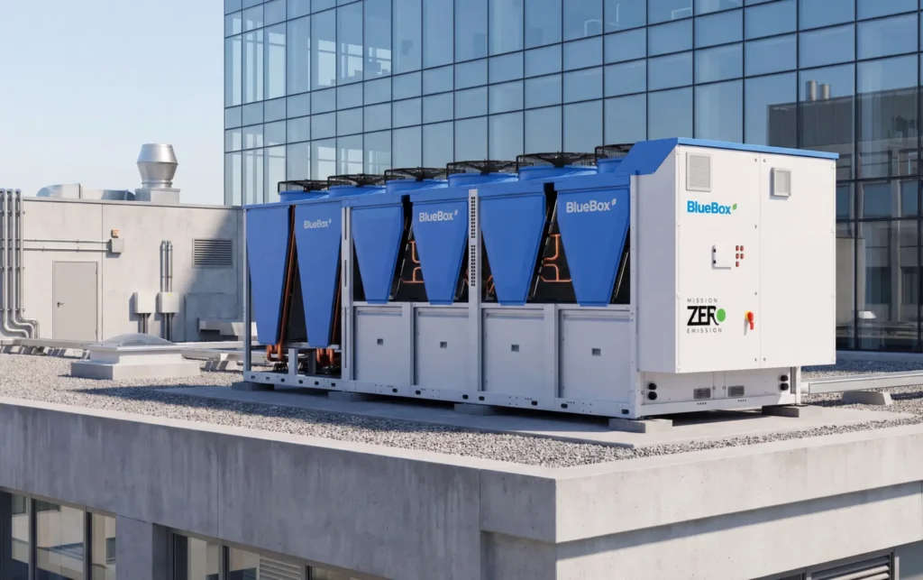 TITAN Zero Hi FC külmamasinad klaasfassaadiga hoone juures